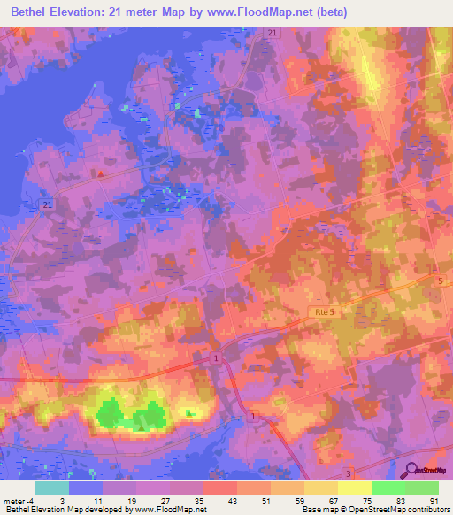 Bethel,Canada Elevation Map