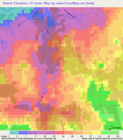Bethel,Canada Elevation Map