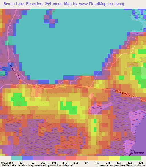 Betula Lake,Canada Elevation Map
