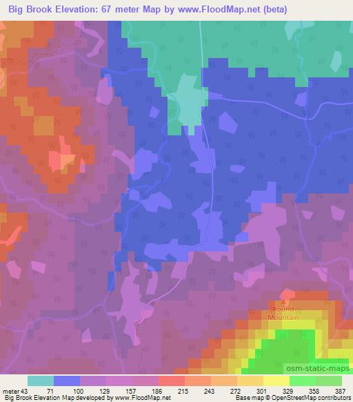 Big Brook,Canada Elevation Map