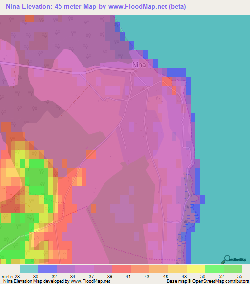 Nina,Estonia Elevation Map