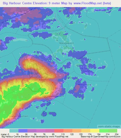 Big Harbour Centre,Canada Elevation Map