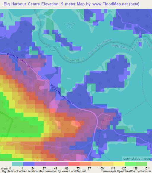 Big Harbour Centre,Canada Elevation Map