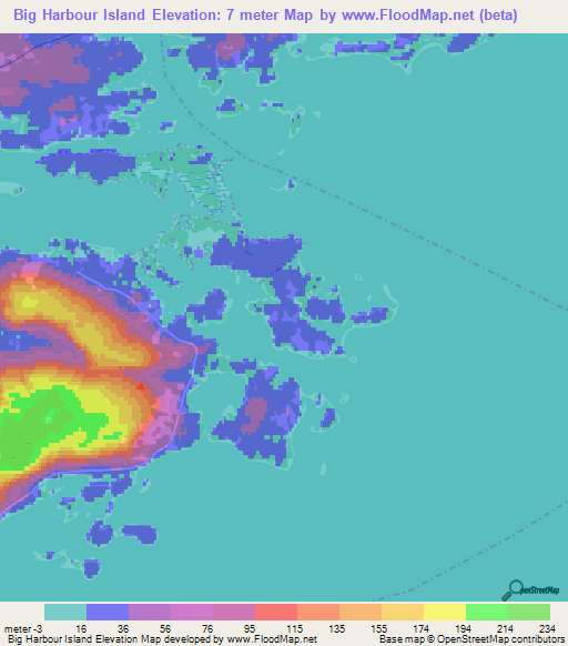 Big Harbour Island,Canada Elevation Map