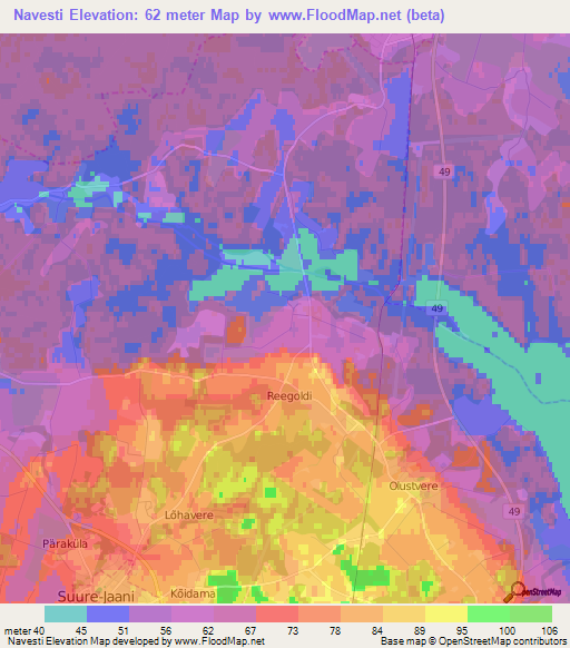 Navesti,Estonia Elevation Map