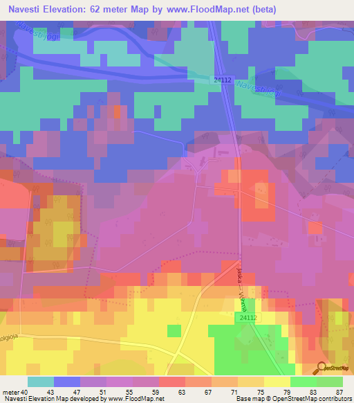 Navesti,Estonia Elevation Map