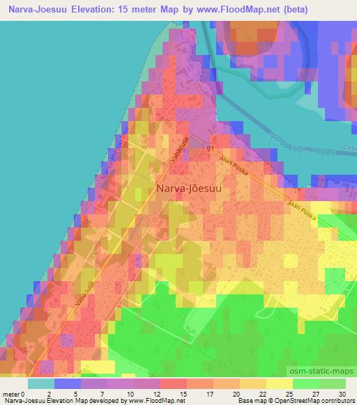 Narva-Joesuu,Estonia Elevation Map