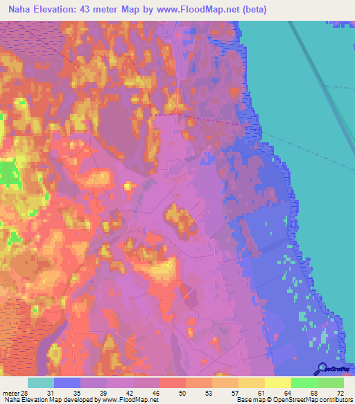 Naha,Estonia Elevation Map