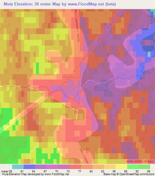 Muta,Estonia Elevation Map