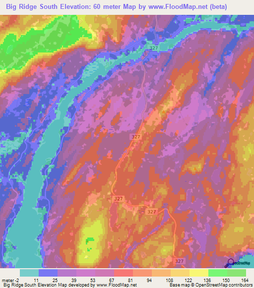 Big Ridge South,Canada Elevation Map