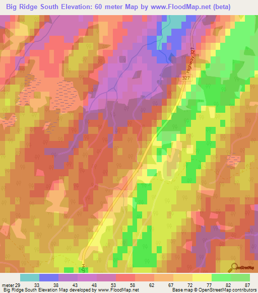 Big Ridge South,Canada Elevation Map
