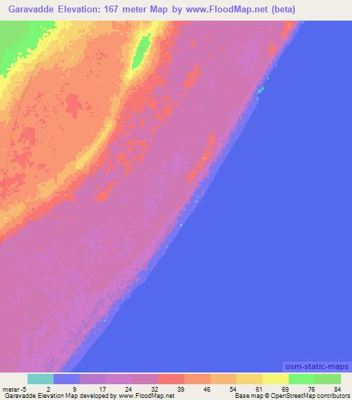 Garavadde,Somalia Elevation Map