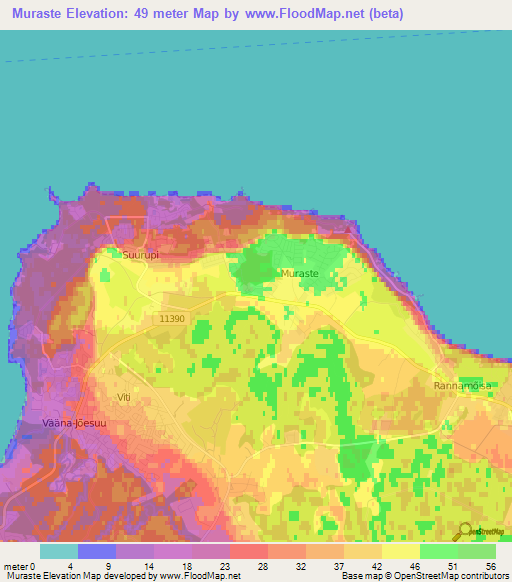 Muraste,Estonia Elevation Map