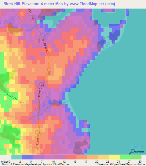 Birch Hill,Canada Elevation Map