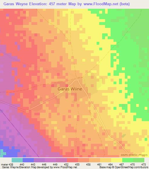 Garas Weyne,Somalia Elevation Map