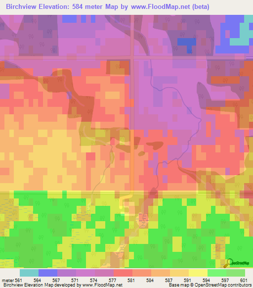 Birchview,Canada Elevation Map