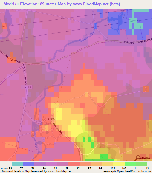 Modriku,Estonia Elevation Map