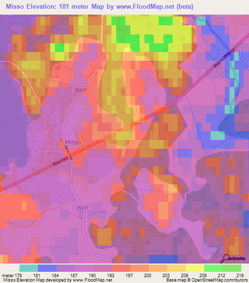 Misso,Estonia Elevation Map
