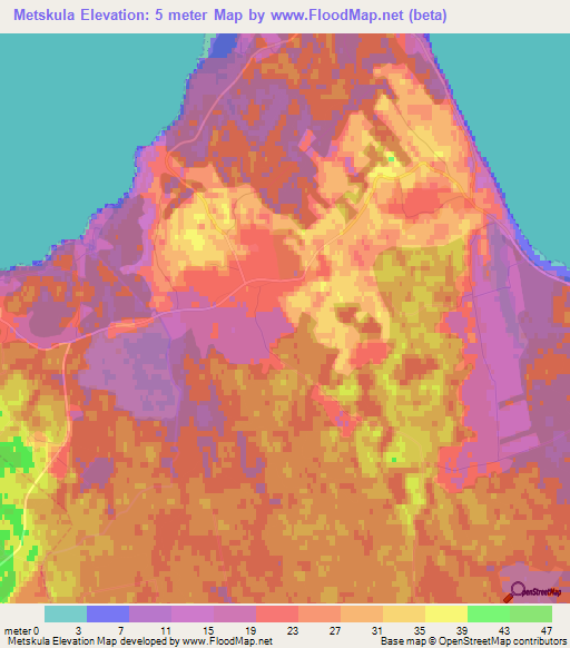 Metskula,Estonia Elevation Map