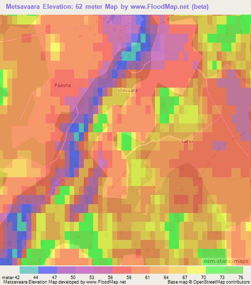 Metsavaara,Estonia Elevation Map