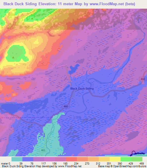 Black Duck Siding,Canada Elevation Map