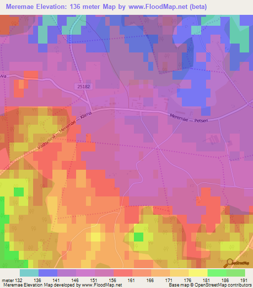 Meremae,Estonia Elevation Map