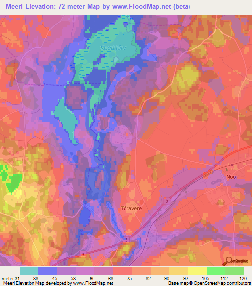 Meeri,Estonia Elevation Map