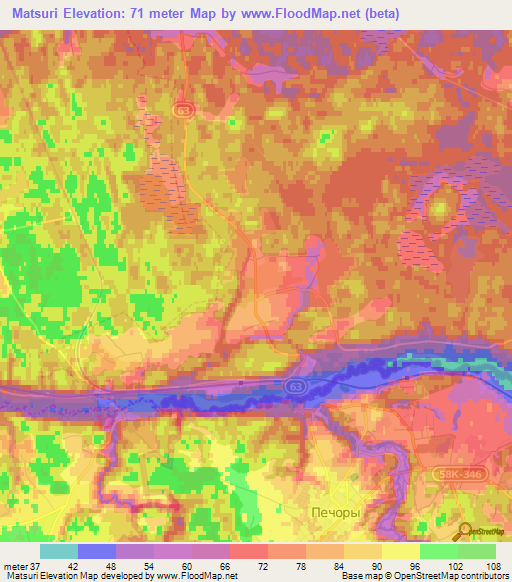 Matsuri,Estonia Elevation Map