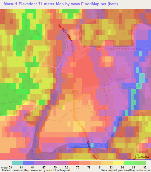 Matsuri,Estonia Elevation Map