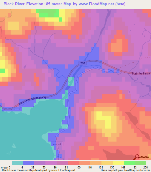 Black River,Canada Elevation Map