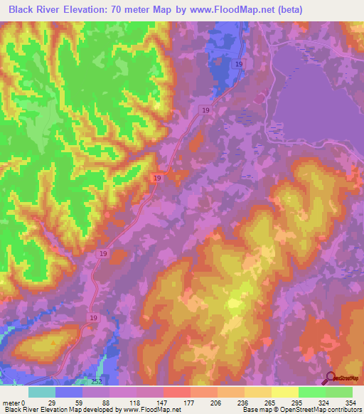 Black River,Canada Elevation Map