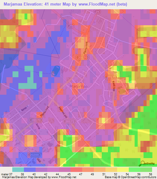Marjamaa,Estonia Elevation Map