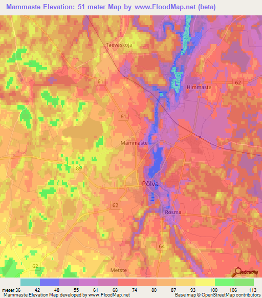 Mammaste,Estonia Elevation Map