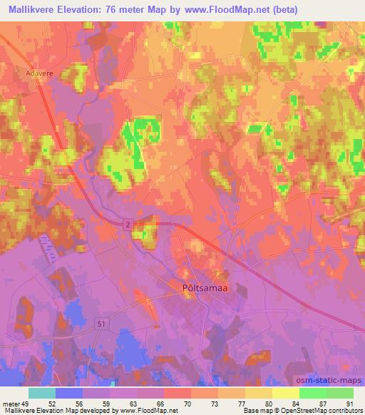 Mallikvere,Estonia Elevation Map