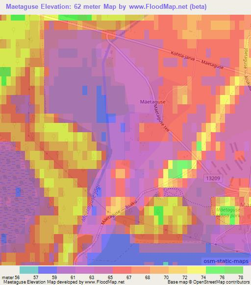 Maetaguse,Estonia Elevation Map