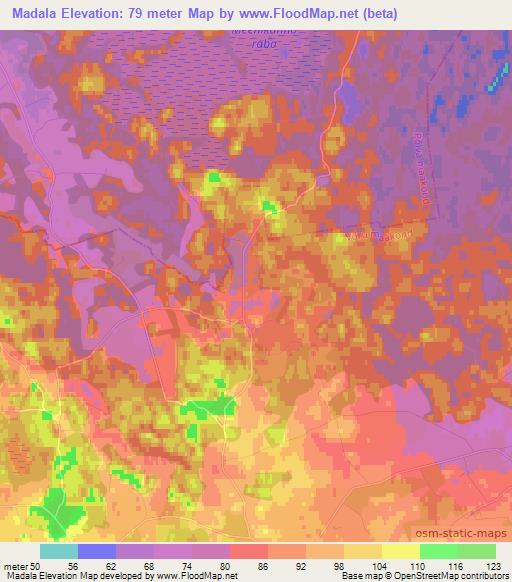 Madala,Estonia Elevation Map