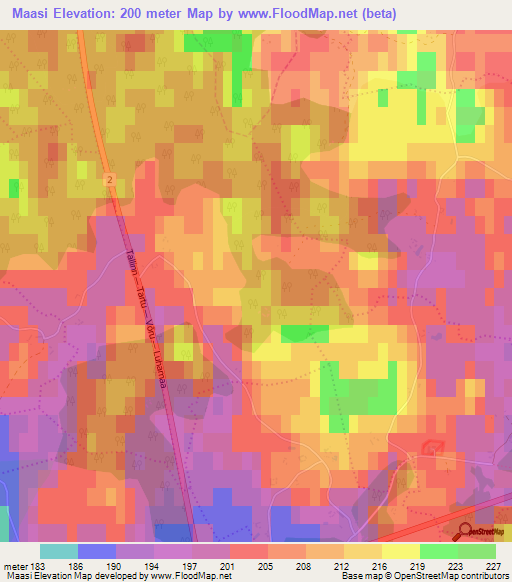 Maasi,Estonia Elevation Map