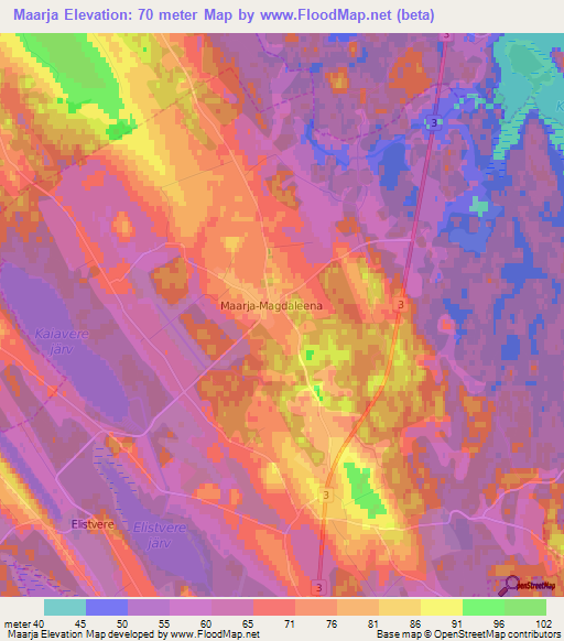 Maarja,Estonia Elevation Map