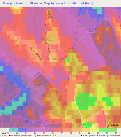 Maarja,Estonia Elevation Map