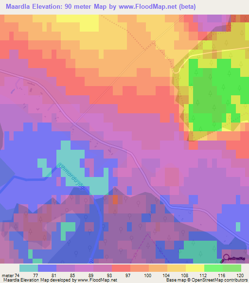 Maardla,Estonia Elevation Map