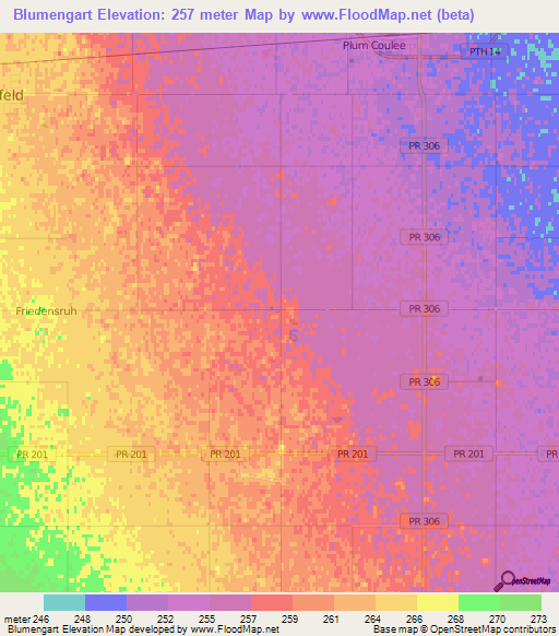Blumengart,Canada Elevation Map