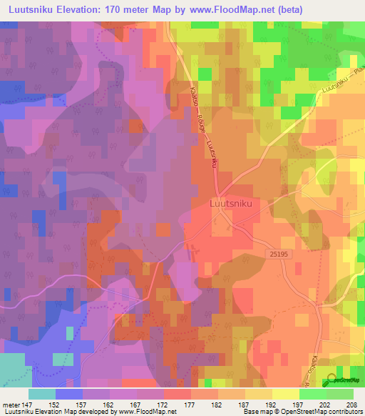 Luutsniku,Estonia Elevation Map