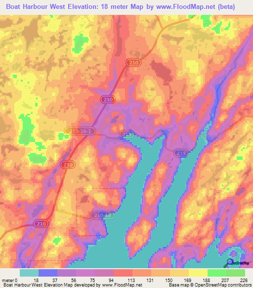 Boat Harbour West,Canada Elevation Map