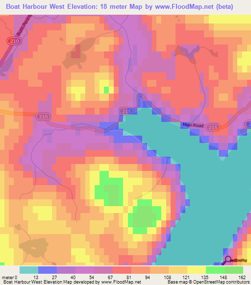 Boat Harbour West,Canada Elevation Map