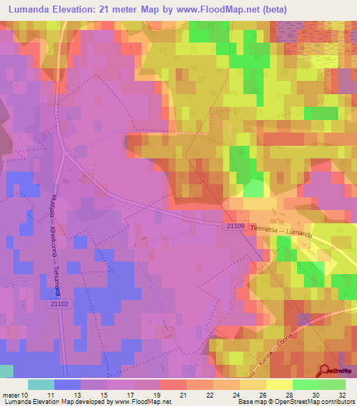 Lumanda,Estonia Elevation Map