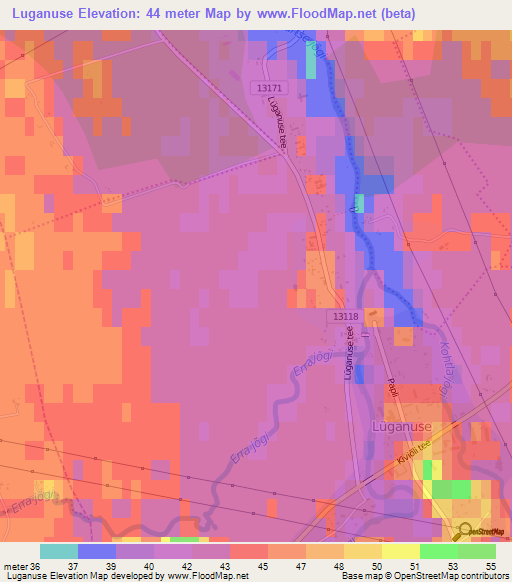 Luganuse,Estonia Elevation Map