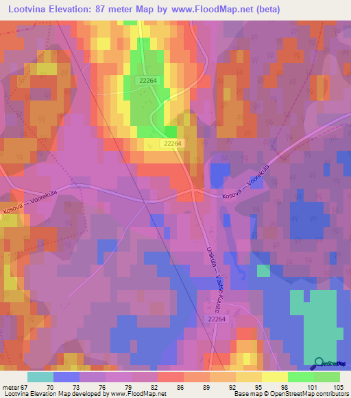 Lootvina,Estonia Elevation Map