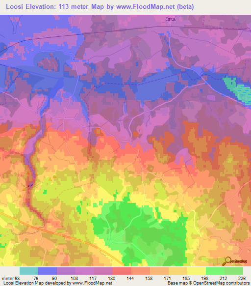 Loosi,Estonia Elevation Map
