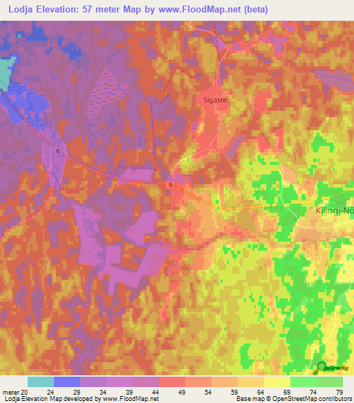 Lodja,Estonia Elevation Map
