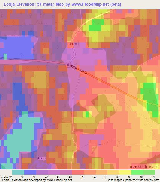 Lodja,Estonia Elevation Map